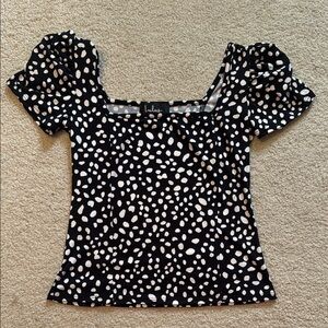 Lulu's Black and White Polka Dot Women's Top